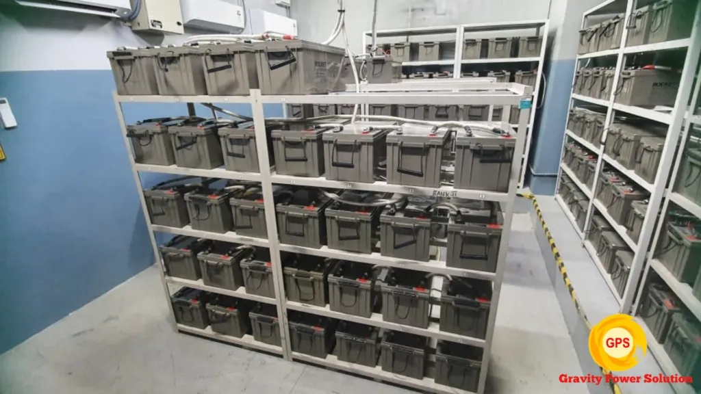 Industrial UPS battery rack system for backup power